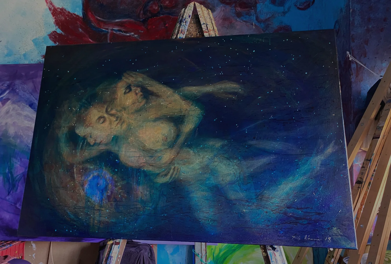 Billy Shannon's Dark Matter painting, Sleep series at Plexus Gallery view 4