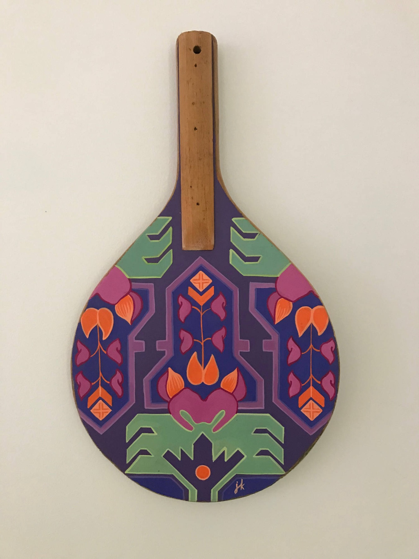 Hand-painted wooden paddle 1
